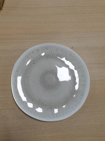 187292 - H&H SELENE - Set prej 6 Pjatash të Mbrëmjes nga Melaminë me Efektin Reaktiv, Gri, Ø28cm, të Qëndrueshme, të Lehta, të Sigurta për Lavastovilje, për Përdorim të Përditshëm dhe të Jashtëm
