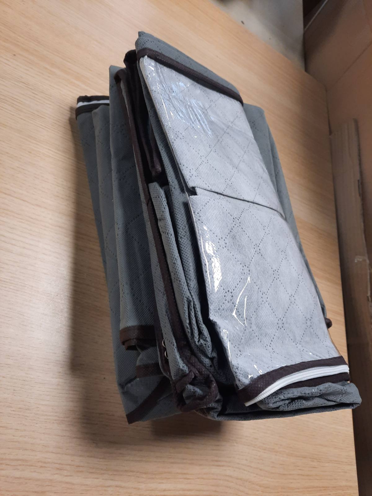 188385 - BOIC Set prej 4 Kuti Organizuese për Rroba, 90L, Kontejnerë Ruajtjeje që Kursejnë Hapësirë, Kapacitet i Madh, Palosshëm, Kuti Zhvendosjeje, për Rroba dhe Batanije, Gri