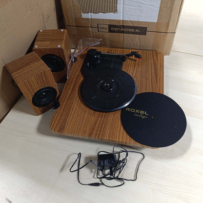 188828 - ROXEL Gramafon VRP-90 me Altoparlantë Stereo, Transmetim Bluetooth, 3 Shpejtësi (33, 45, 78 RPM), Përshtatshëm për 3 Madhësi të Vinilëve (7, 10, 12)