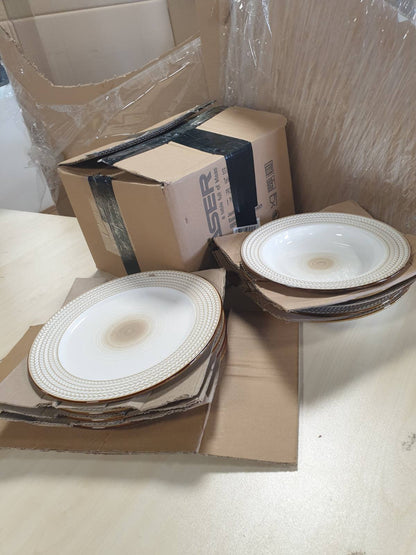 195056 - MÄSER - Seti i Pjatave Modernë Premium Prospero, 8 Pjesë për 4 Persona, Cilësi e Lartë e Restorantit, i Bardhë, Material Porcelan i Qëndrueshëm