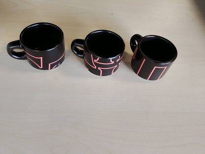 195754 - BIALETTI Gota Stranger Things të Vendosshme në Njëra-tjetrën, Set me 6 Gota – Fluoreshente, Shkëlqyese në Errësirë, 80ml secila, e Zezë, Nuk Lahet në Lavastovilje