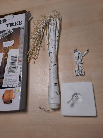 196649 - GUANYI - Dritë e Brendshme për Pemë Bonsai me 144 LED të Bardha të Ngrohta, USB, me Degë të Rregullueshme, Funksionon me Bateri, Për Dekorim Festash (Krishtlindje, Pashkë)