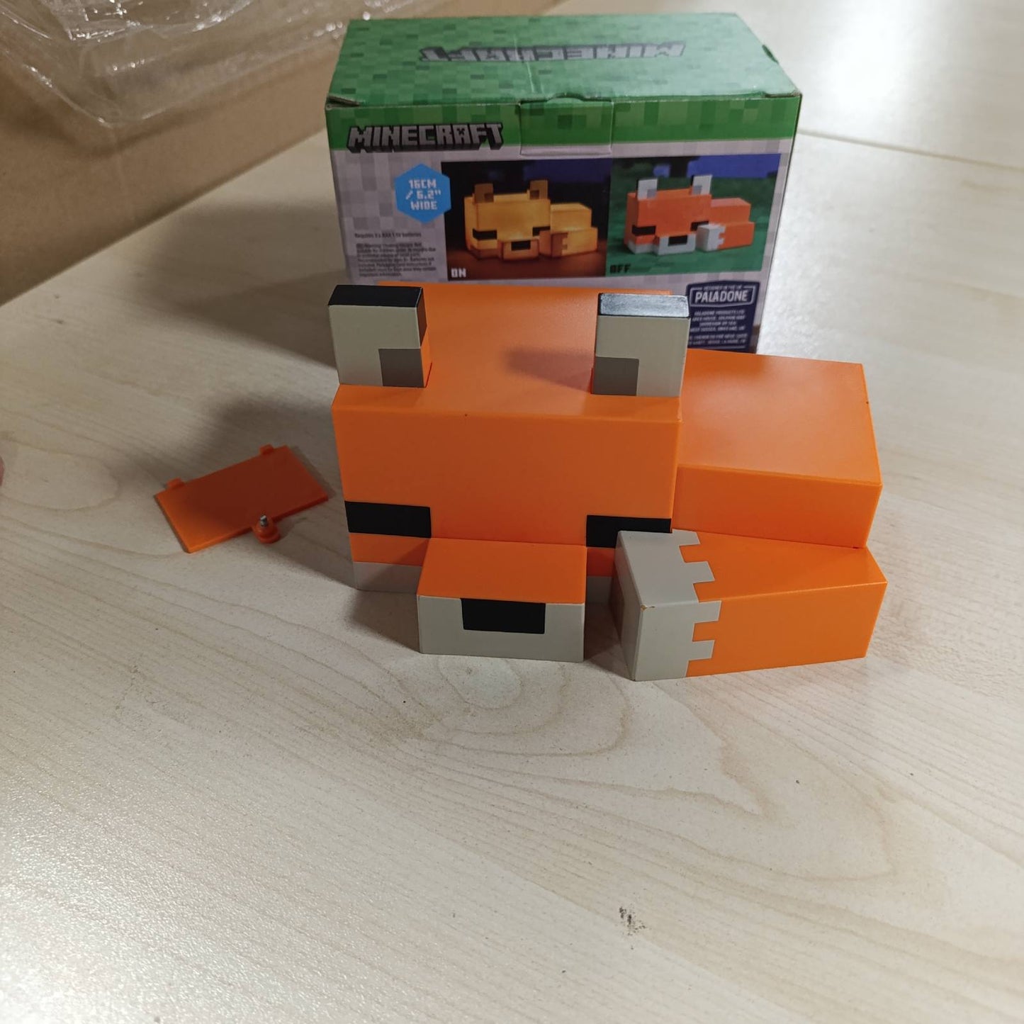 196838 - MINECRAFT Dritë Nate Fox, Llambë Zyrtare për Dhomën e Fëmijëve, Ngjyra Portokalli