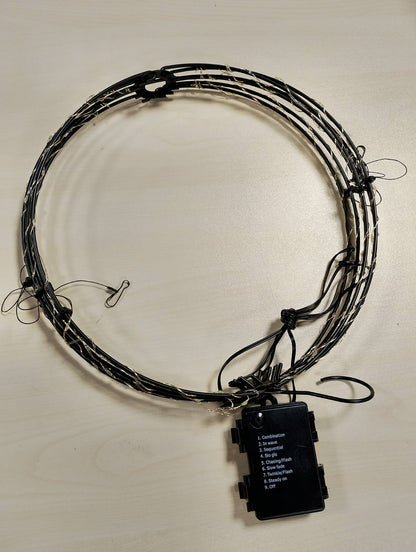 196937 - JOOMER Dritat LED të Krishtlindjeve për Jashtë, me Top të Varur dhe Bateri, 30cm, 120 LED, e Bardhë e Ngrohtë, 8 Mënyra, me Kohëmatës, Rezistente ndaj Ujit, për Kopsht/Festë/Përdorim të Brendshëm - 1 Copë