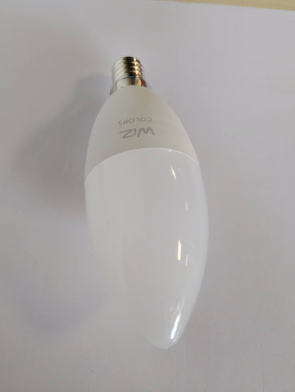 197380 - WIZ Llambë LED Inteligjente me Ngjyra, Ekuivalente me 40W, E14, me Sensor Lëvizjeje, Lidhje Wi-Fi, Kontroll Zanor, Kompatibile me Aplikacionin, Alexa, Asistentin e Google dhe Apple HomeKit