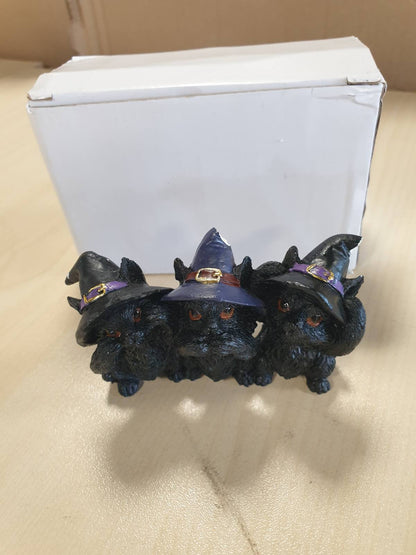 197532 - NEMESIS TANI - Tre Mace të Zeza Inteligjente: Nuk Shohin, Nuk Dëgjojnë, Nuk Flasin, Figura Dekorative, Materiali: Ligor, Madhësia: 11.5 cm