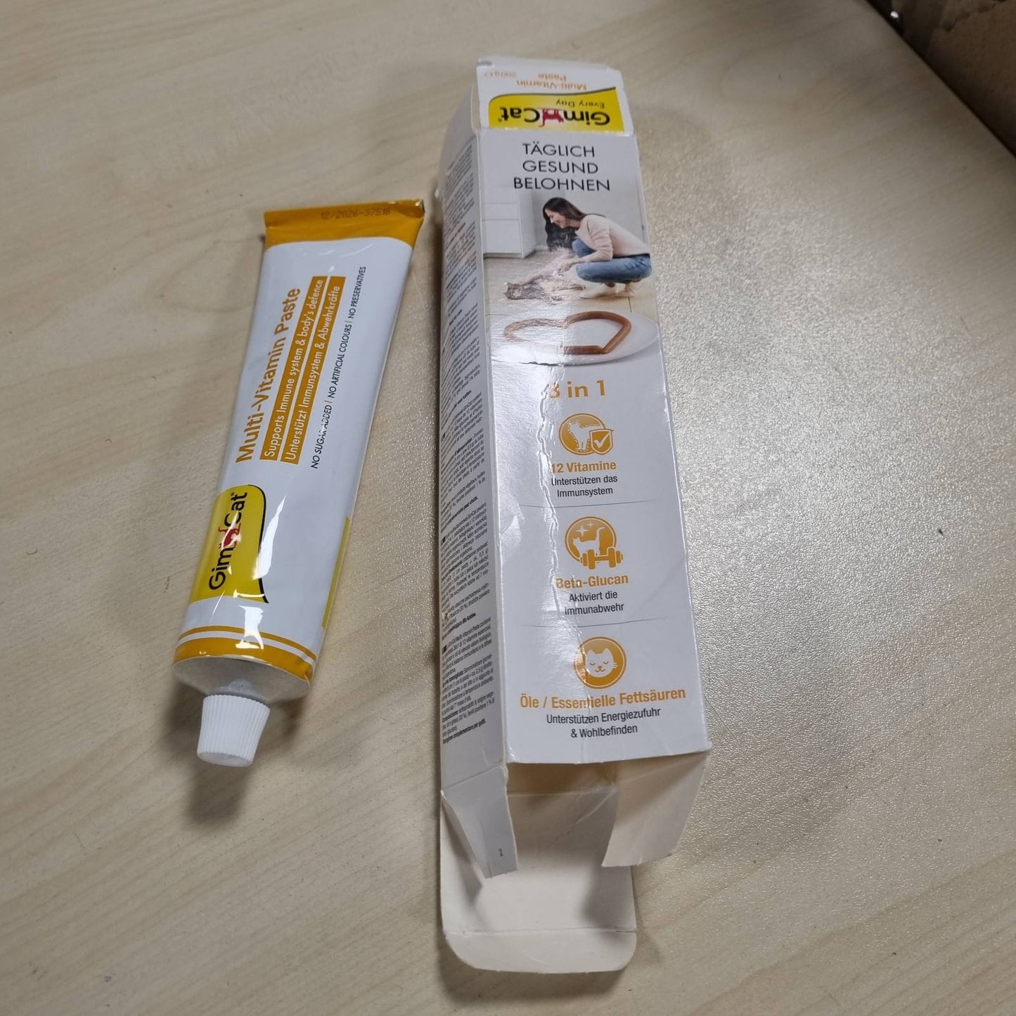 198441 - GIMCAT Pastë Multi-Vitaminash për Macet, Aktivizon Mbrojtjen dhe Forcon Sistemin Imunitar, 1 Tubë (1 x 200g)