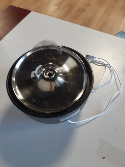 256999 - FEELNEEDY Shatërvan uji për mace 3L me filtër karboni të aktivizuar - Tas uji prej çeliku inox - Rezervuar uji transparent - i zi
