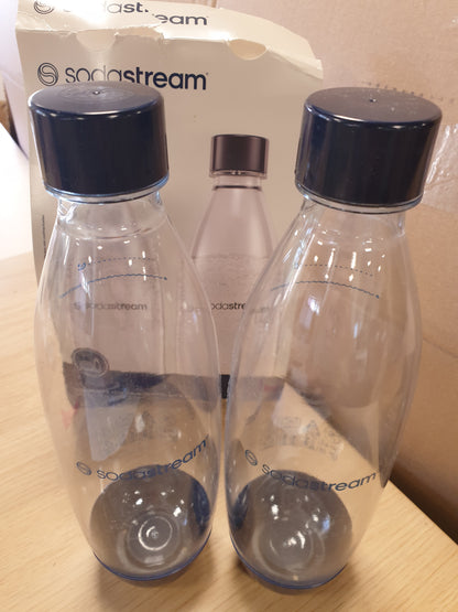 256219 - SODASTREAM 2 shishe individuale për lavastovilje - Përshtatshme për pajisje uji të gazuar: Duo, Terra, E-Terra, Art, Gaia - Ngjyra: blu e errët