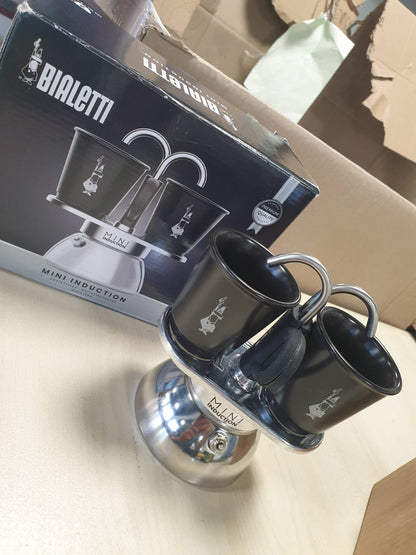 208329 - BIALETTI Makinë Kafeje Mini Express Induction, 2 Gota (100ml), E Përshtatshme për Të Gjitha Llojet e Sobave, E Zezë