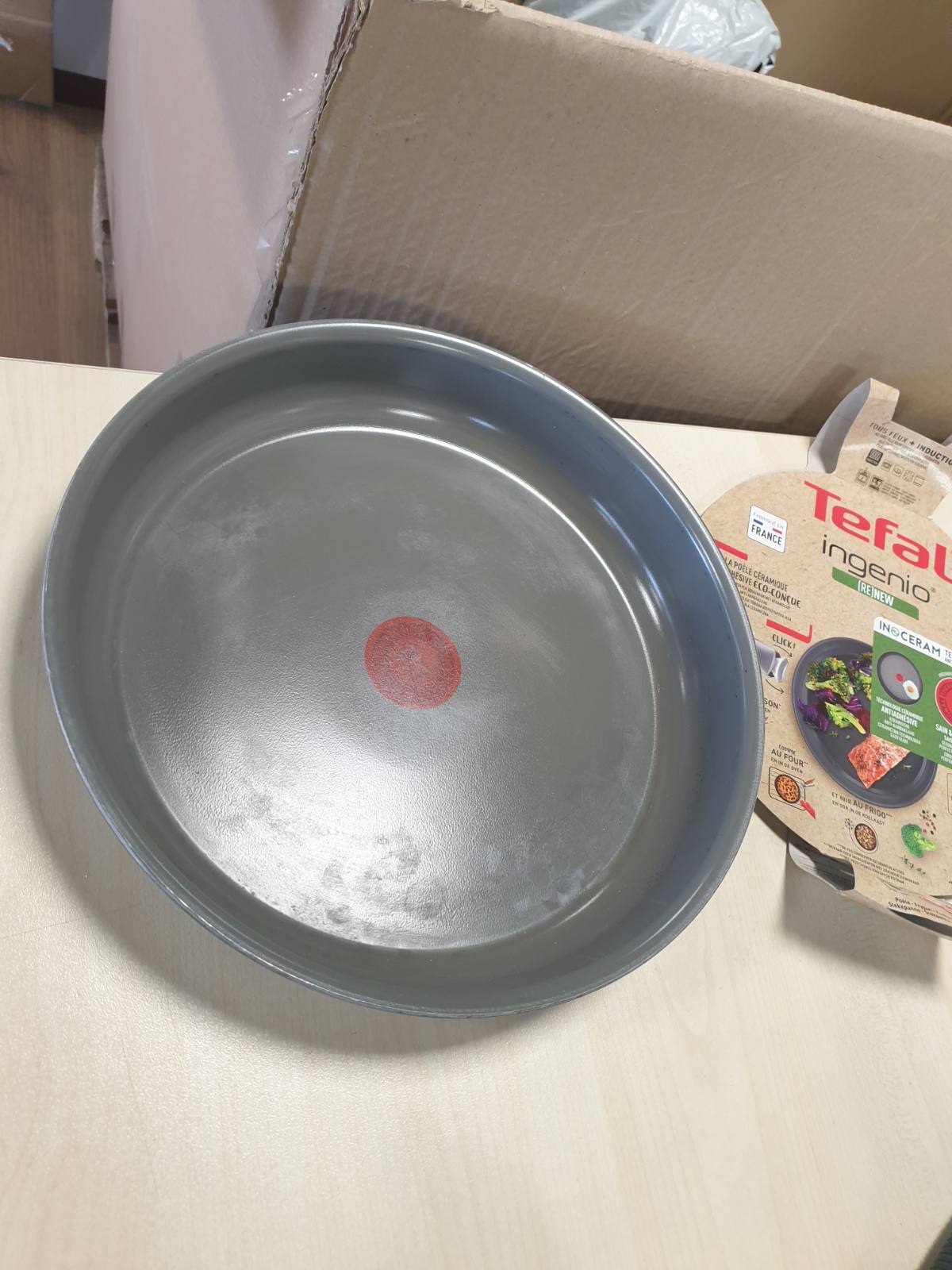 208365 - TIGAN TEFAL Ingenio Renew 28cm, me Teknologji Induksioni, Shtresë Qeramike Jo-ngjitëse, i Ricikluar, Thermo-Signal, i Sigurt për Lavastovilë, Prodhuar në Francë, Modeli L2600602, Ngjyrë Gri - Hippo Iron