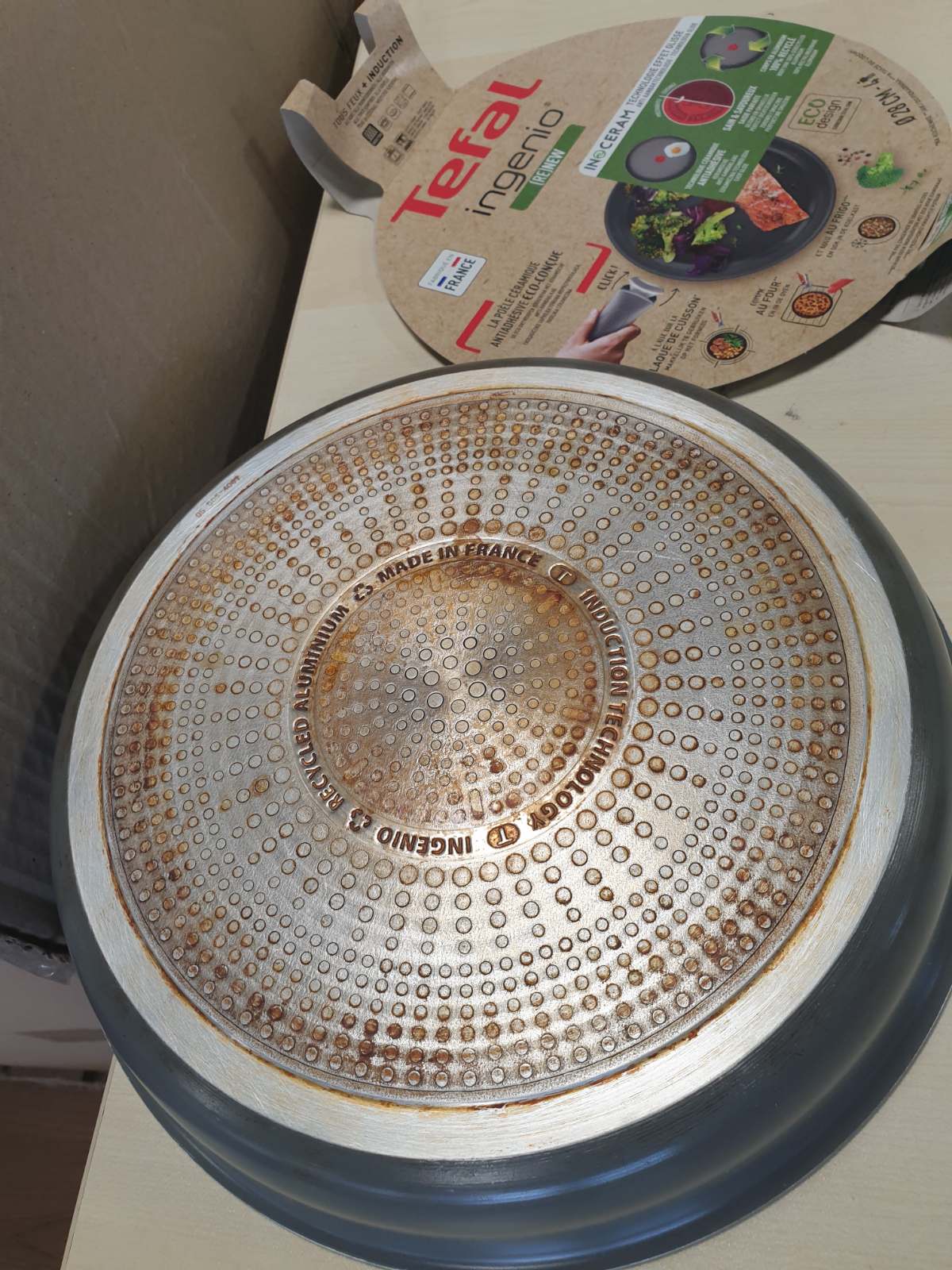208365 - TIGAN TEFAL Ingenio Renew 28cm, me Teknologji Induksioni, Shtresë Qeramike Jo-ngjitëse, i Ricikluar, Thermo-Signal, i Sigurt për Lavastovilë, Prodhuar në Francë, Modeli L2600602, Ngjyrë Gri - Hippo Iron
