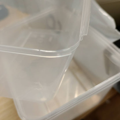209034 - SABCO Enë të përshtatshme për mikrovalë, plastike transparente me kapak, 1000 ml, 45 copë, pa BPA, të sigurta për ngrirje dhe mikrovalë
