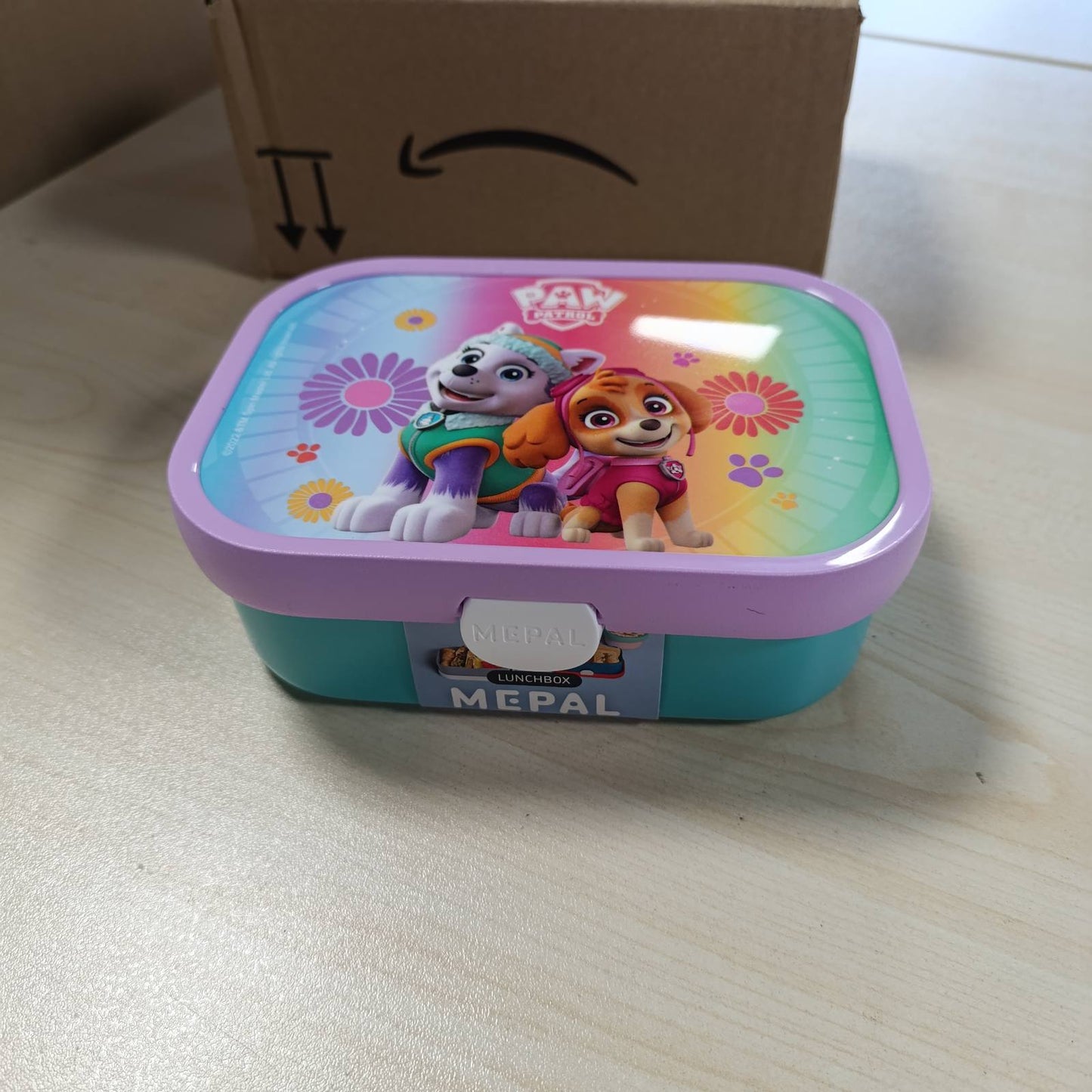 211302 - MEPAL - Kuti Dreke Bento Campus për Fëmijë me Ndarje dhe Pirun, Kapacitet 750ml, Pa BPA, e Përshtatshme për Lavatriçe - Vajzat Paw Patrol