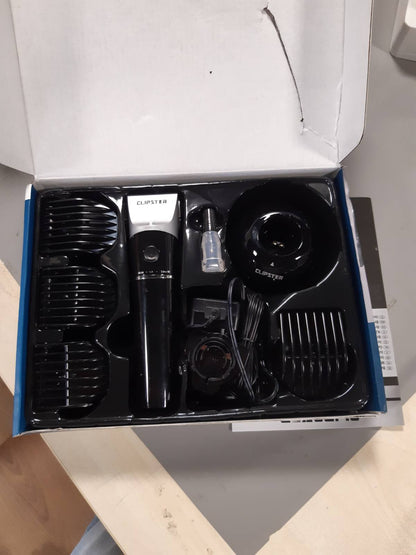 213440 - CLIPSTER Makinë prerëse pa tel për kafshë shtëpiake, përfshirë 4 krehër të lidhur, e zezë, bateri Li-Ion, gjerësi prerjeje 38 mm, kohë funksionimi 300 minuta, me dritë LED