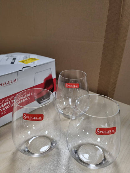 214003 - SPIEGELAU & NACHTMANN Gota vere dhe karafe dekantimi, filxhan universal L, set prej 4 copësh