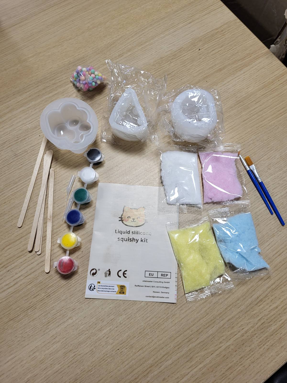 214071 - 1DFAUL Kit përgatitjeje silikoni të lëngshëm, xhel 17.6oz, përgatitni vetë squishies, pa flluska.