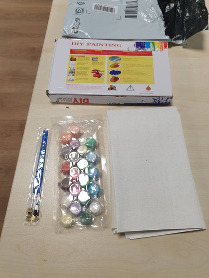 216373 - GELROVALED Pikturë me Numra për të Rritur, Kanavacë 40x50cm me Ngjyra dhe Furça