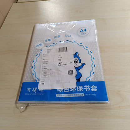 216897 - KOMUNJ Pako me 10 mbrojtëse transparente për librat shkollorë, të përshtatshme për fletore A4
