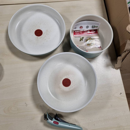 217101 - TEFAL Ingenio Serenity Bateri Kuzhine 4 copë, Veshje Jo-ngjitëse, Dorezë e Sigurt e Lëvizshme, Dizajn i Stivueshëm, L8284S04