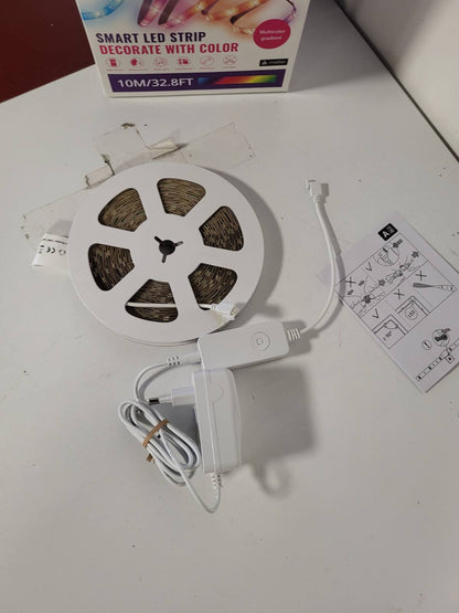 217269 - WIZ Shirit ndriçues LED RGBIC - 10 m, 16 milion ngjyra + tone të bardha, skena dinamike drite, lidhet me Wi-Fi, kontroll me zë/aplikacion, funksionon me Google Home, Alexa dhe HomeKit