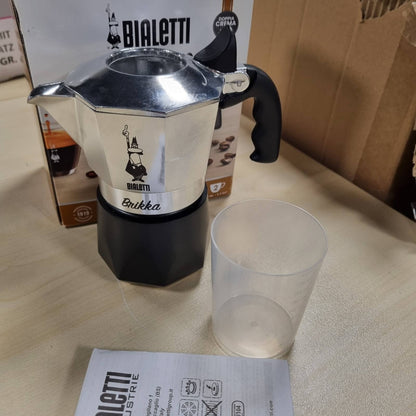217886 - BIALETTI Moka Kazan New Brikka 2023, 2 filxhanë, Alumini, e vetmja aparat kafeje e aftë të bëjë një ekspres kremoz