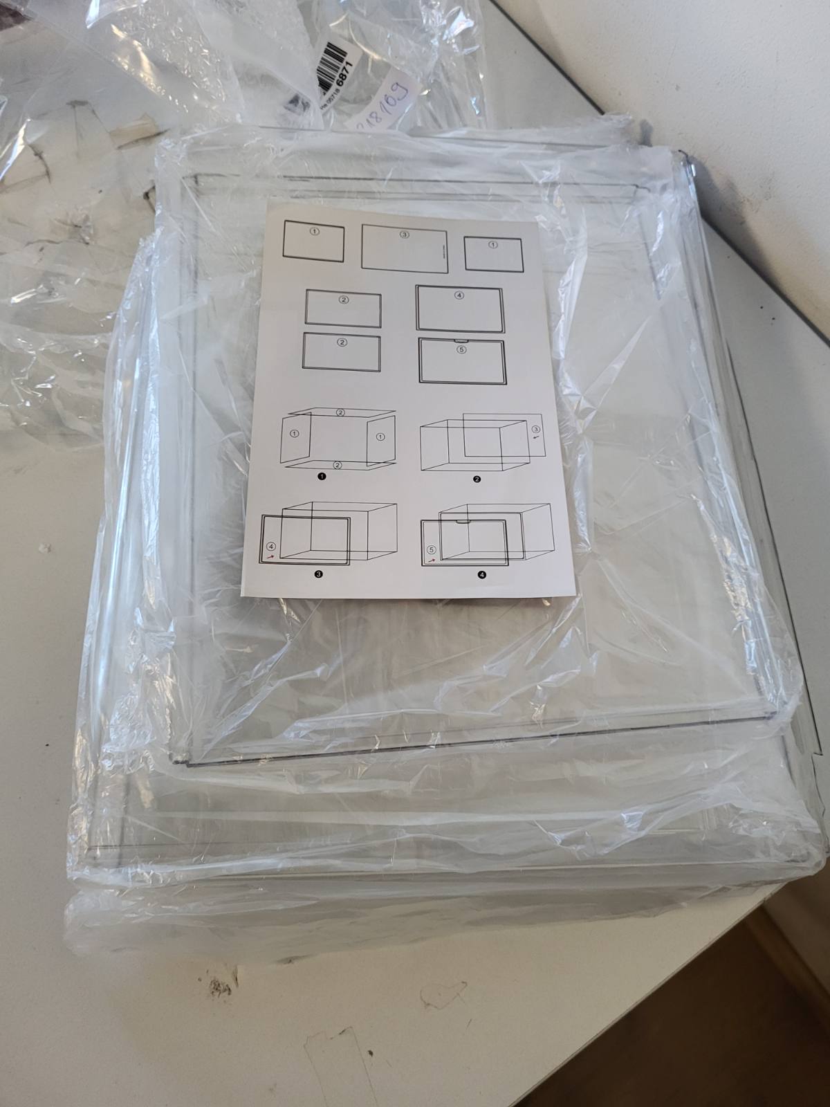 218109 - Kuti këpucësh transparente, akrilike 40x25x30 cm, me derë magnetike, vend për çanta dore, vitrinë shumëfunksionale për çanta dore, kozmetikë, këpucë, libra