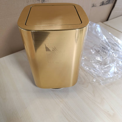 218175 - WENKO Kosh kozmetik Auron Gold, 5.5 litra, për banjo, plastike, me kapak të lëvizshëm