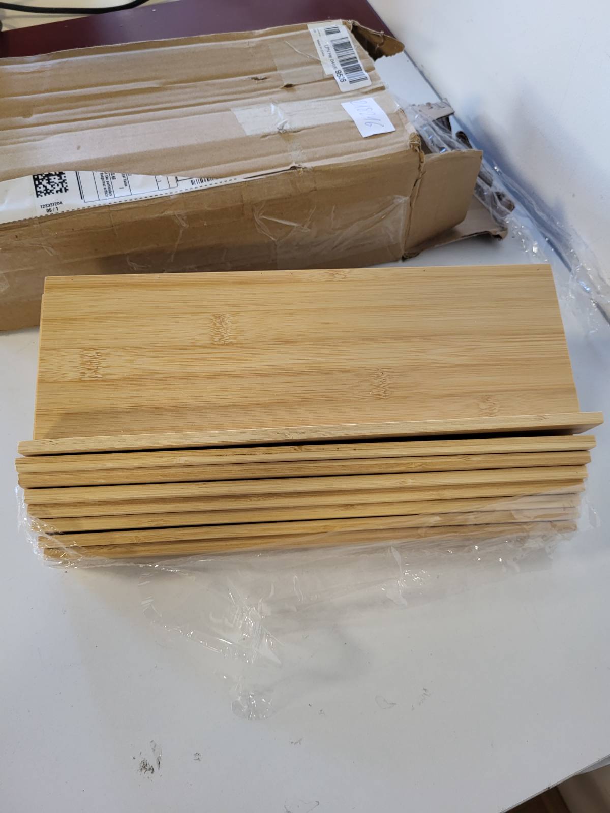 218216 - OHHLIHOME Organizues Sirtarësh Bambuje për Erëza - Pako me 8 Tabaka Erëzash 13"x4.7"x1.6" - Kavanoza Erëzash, Futje Sirtarësh - Organizues Erëzash për Sirtarë/Bazanë (Kavanozat nuk përfshihen)