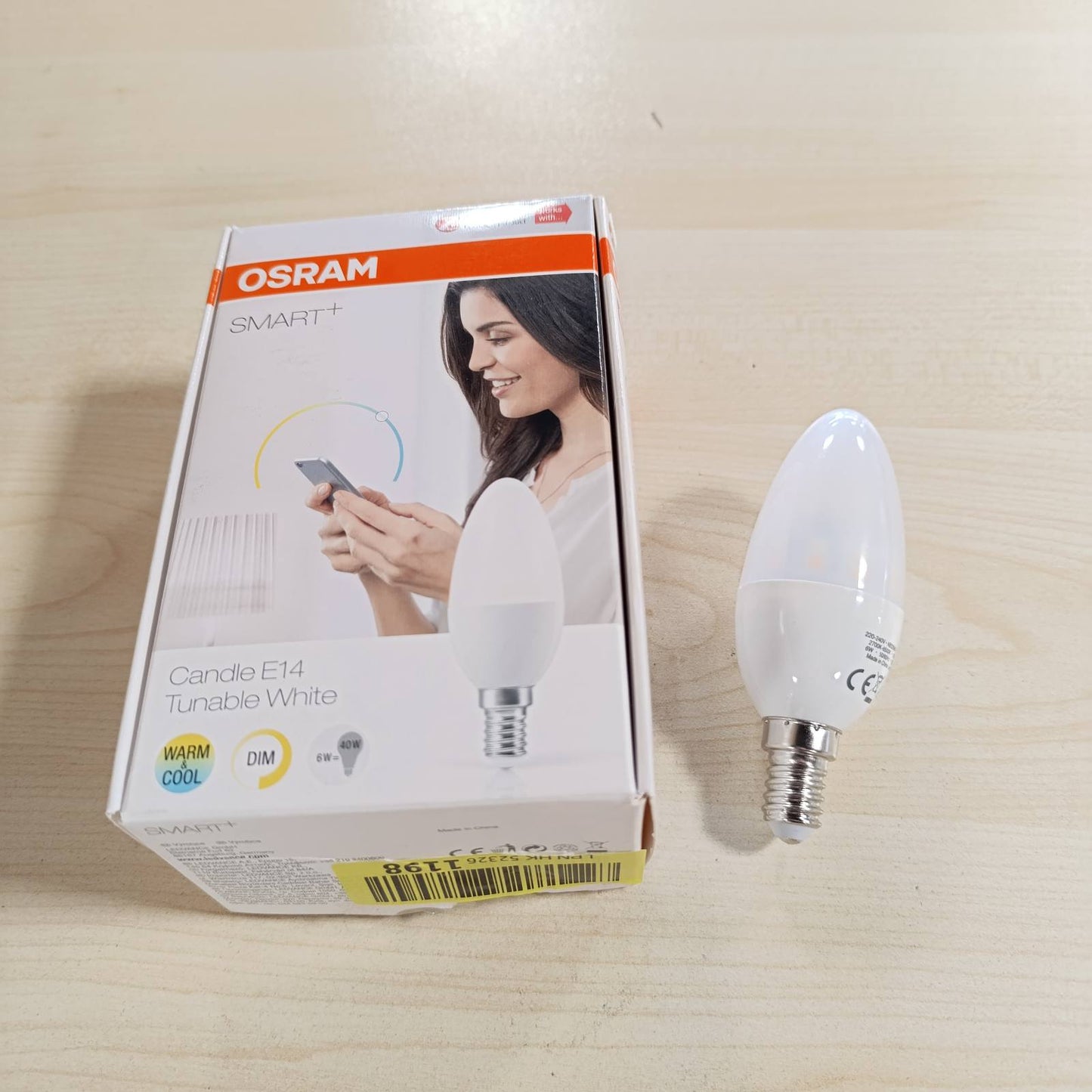 218270 - OSRAM Smart+ LED, llambë ZigBee E14, 2700K - 6500K, e errësueshme, përputhshme me Echo Plus dhe Echo Show (Gjenerata e 2-të), përputhshme me Philips Hue Bridge