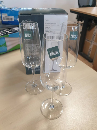 218467 - GOTË SHAMPANJE SCHOTT ZWIESEL Tulip (Set prej 4), kristali Tritan, të sigurta për larje në makinë larëse enësh, Prodhuar në Gjermani