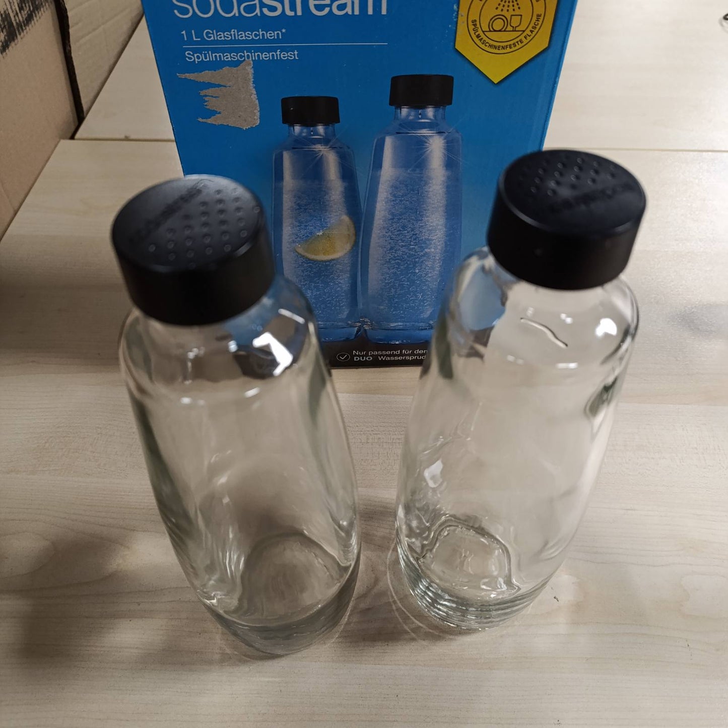 218485 - SODASTREAM Shishe qelqi 1L DUO, mund të lahet në lavastovilje, e pajtueshme me DUO dhe E-DUO, paketim me 2 copë