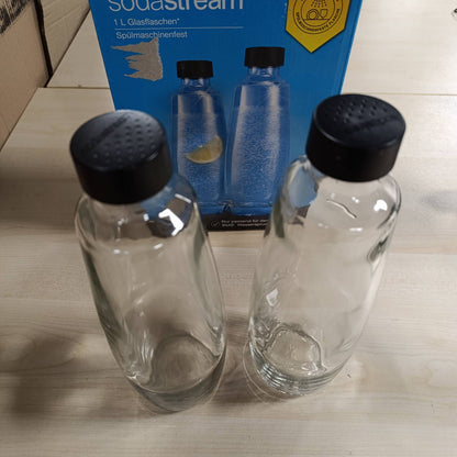 218485 - SODASTREAM Shishe qelqi 1L DUO, mund të lahet në lavastovilje, e pajtueshme me DUO dhe E-DUO, paketim me 2 copë