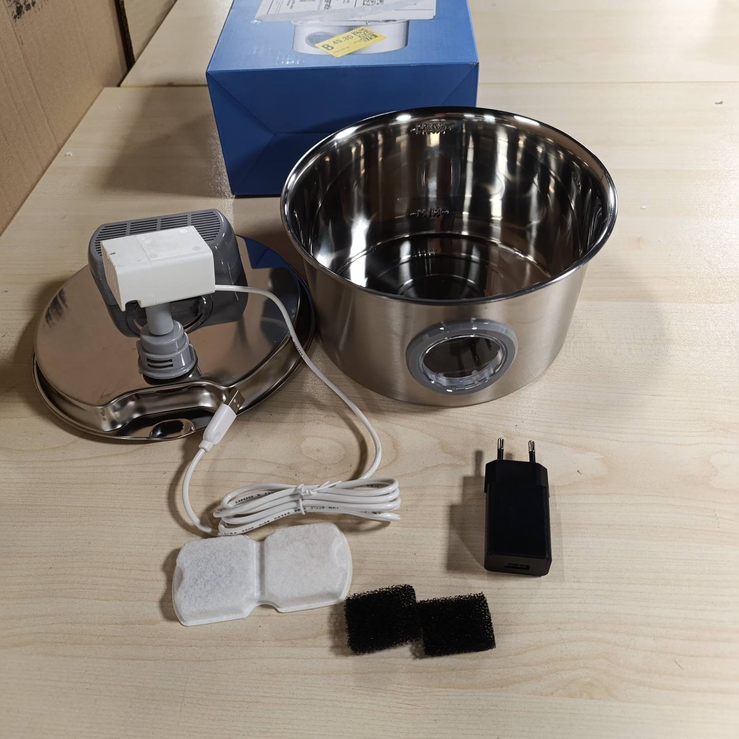 218807 - Shatërvan për Mace prej Çeliku Inoks, 2.6L, Dispenser Uji Elektrik Ultra i Qetë