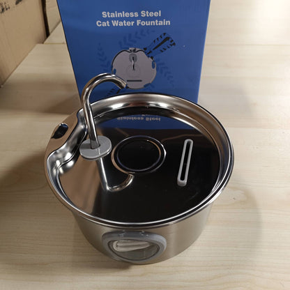 218807 - Shatërvan për Mace prej Çeliku Inoks, 2.6L, Dispenser Uji Elektrik Ultra i Qetë