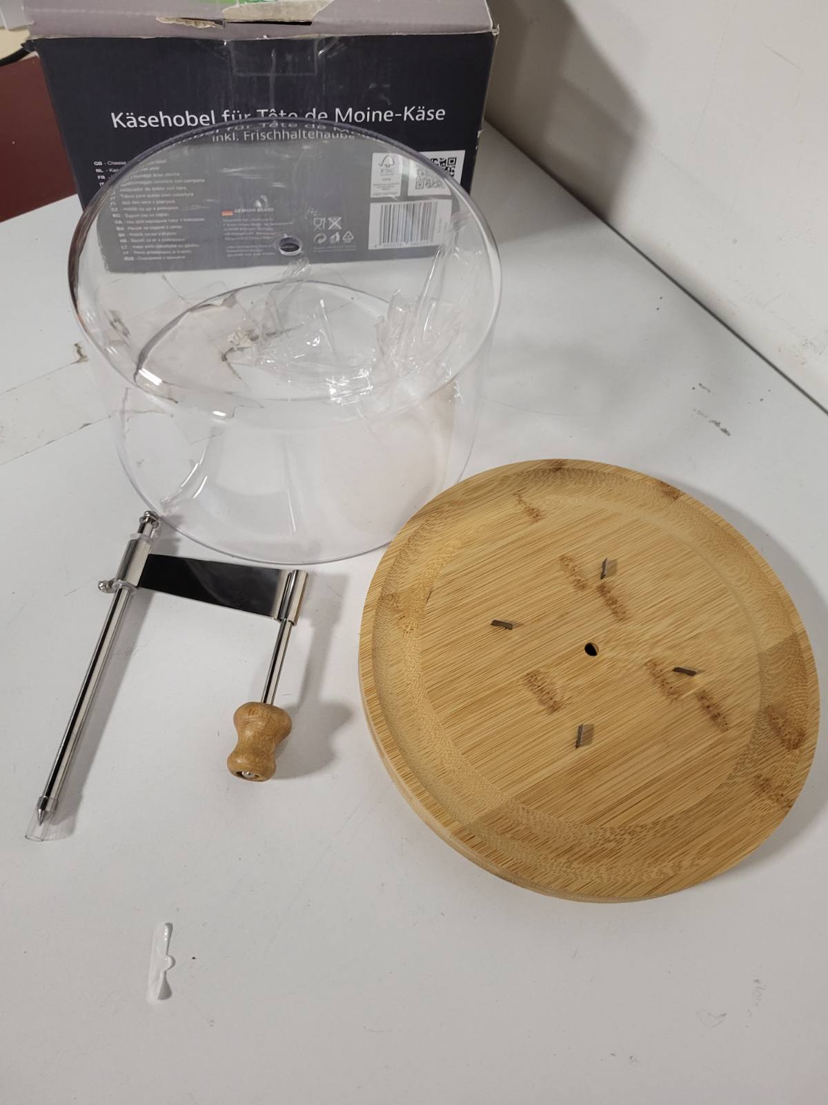 218842 - KESPERS Prerës djathi me kapak, Bambu dhe plastikë, ø 22 cm x 14 cm, Kafe | 58621
