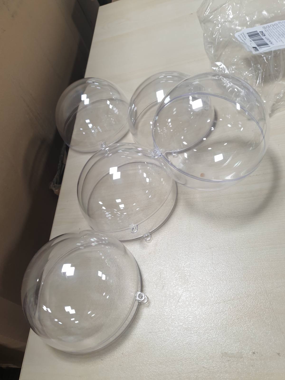 219231 - SFERË PLASTIKE A502166 TRANSPARENTE 120 MM, PLASTIKE, KRISTALORE, Ø 12 CM, 5 COPË