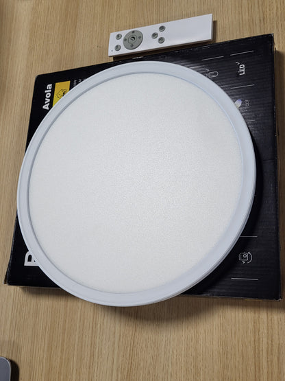 219320 - LUMARO Ndriçues tavani LED i rrumbullakët me panel LED të errësueshëm Ø 29 cm, 2400 lumen, dritë nate 2700/6500K CCT, me telekomandë dhe kohëmatës, për dhomën e ndenjes, dhomën e gjumit dhe zyrën