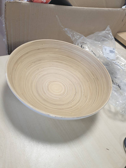 219521 - IKEAA Tas për servirje Rundlig, bambu, i bardhë – 30 cm