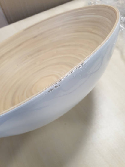 219521 - IKEAA Tas për servirje Rundlig, bambu, i bardhë – 30 cm
