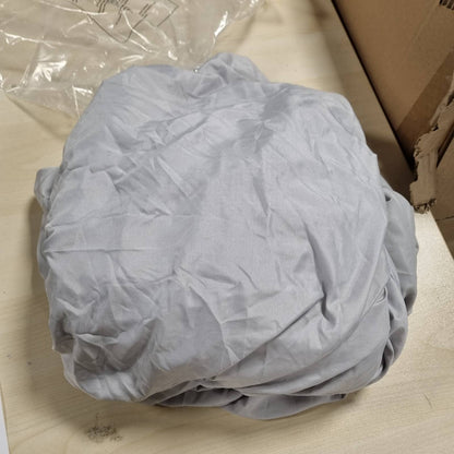 219865 - AMAZON BASICS Çarçaf i montuar me mikrofibër, 200 x 200 cm, lartësia e dyshekut deri në 30 cm, Gri e çelët