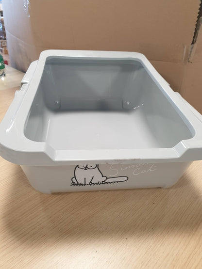 219908 - Macja e Simonit, Katzentoilette mit Rand L: 43 cm B: 32 cm H: 16 cm grau