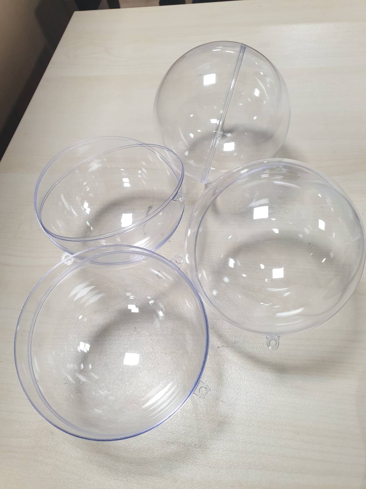 220160 - SFERË PLASTIKE A502166 TRANSPARENTE 120 MM 5 COPË, PLASTIKE, KRISTALORE, Ø 12 CM