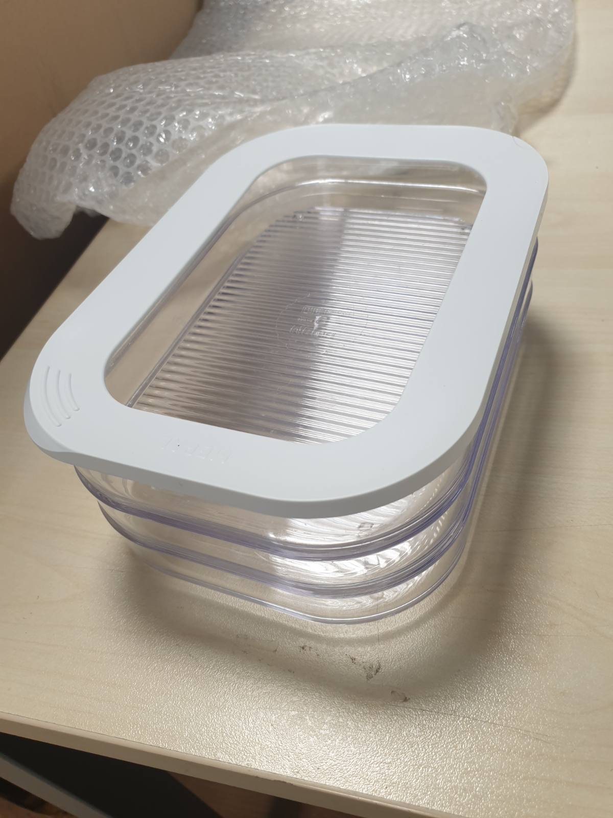 220293 - MEPAL Enë për ruajtjen e salçiçeve Modula me 3 shtresa - kuti për ruajtjen e salçiçeve në frigorifer me kapak - 1650 ml - E bardhë