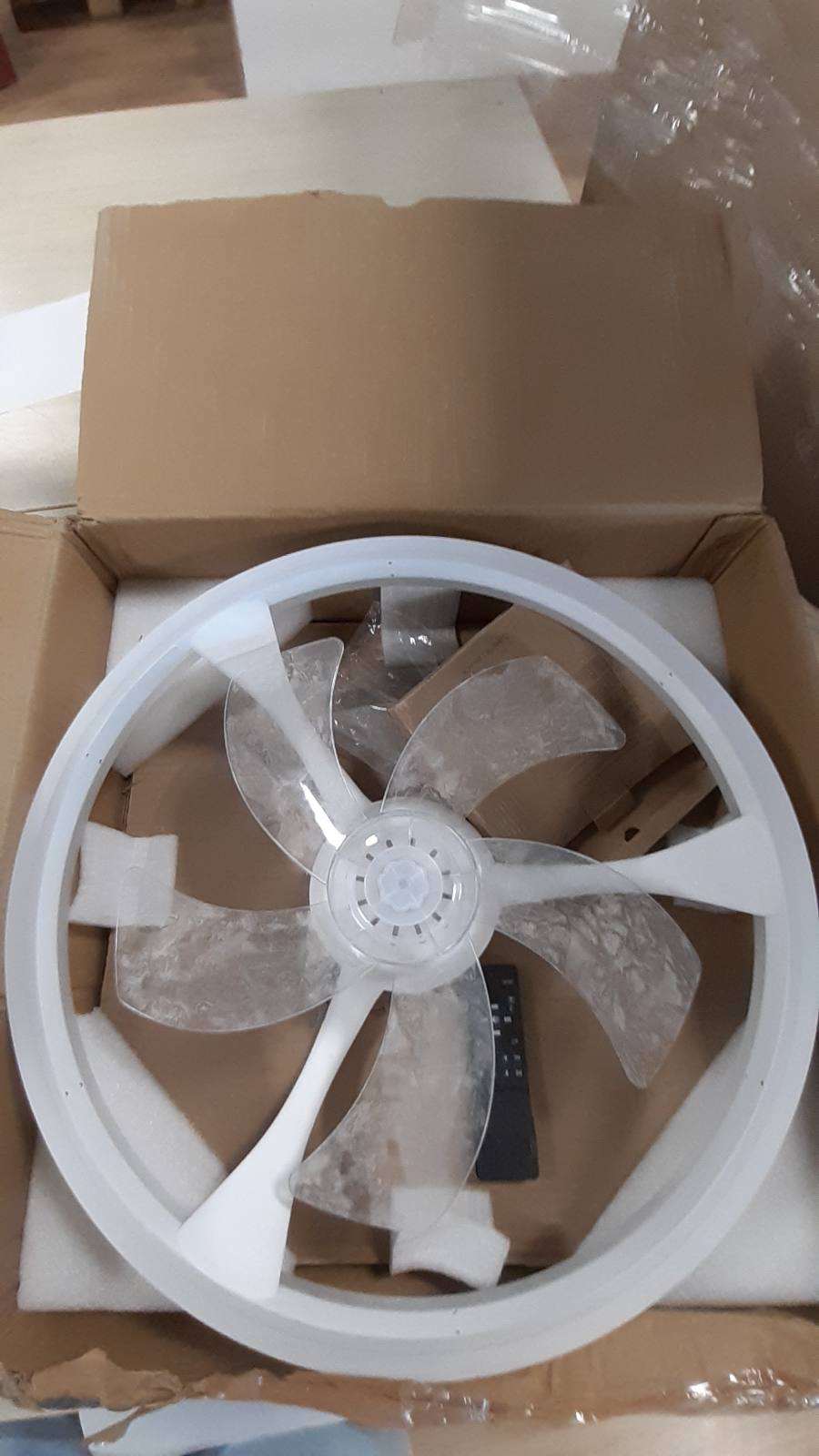221356 - NIORSUN Ventilator Tavani 50cm me Drita dhe Telekomandë, 6 Shpejtësi, Dritë me Errësim 3000K-6500K, e Bardhë