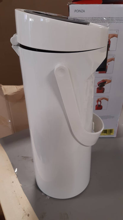 221795 - EMSA GMBH 515707 Ponza ISO Termos Shishe 1.9 l, Çelik Inoks, 17 x 16.5 x 39 cm, i Bardhë
