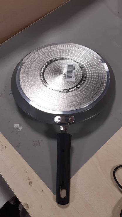 221855 - TEFAL Tigan për krepa 28cm, Makinë për krepa me induksion, Veshje qeramike, Termo-Signal, Prodhuar në Francë, Renew C4253913, Gri