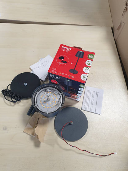 222041 - BRILONER Llambë Tavoline LED pa Tel RGBW IP44, 36x12 cm, Bateri dhe Burim Drite e Zëvendësueshme, E Zezë