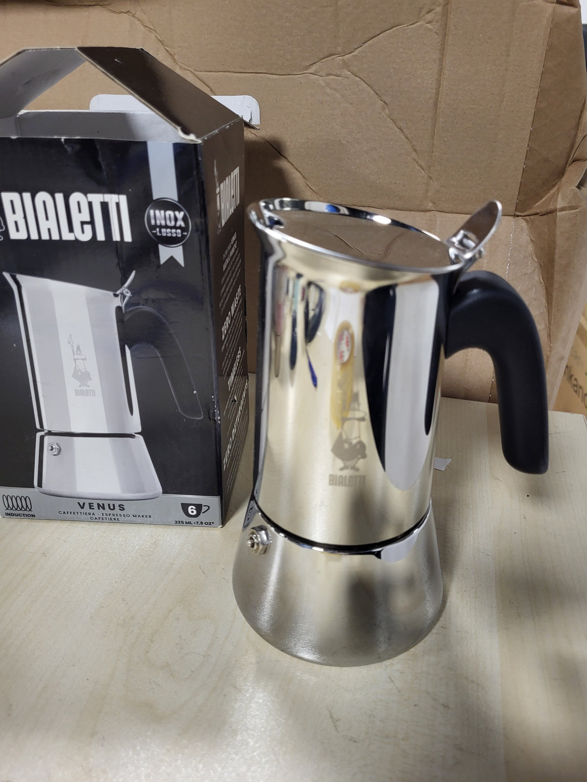 222141 - BIALETTI Makinë kafeje Venus me induksion për espresso, çelik inox, 6 gota, 235 ml, alumini, argjendi