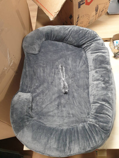 223336 - Feandrea Shtrat Qeni, 76 x 51 x 18 cm, Ortopedik, Shtresë e Papërshkueshme nga Uji, E Lëvizshme, Gri Argjile PGW281GN01